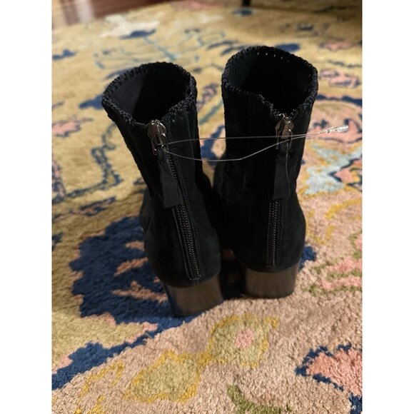 $850 Alexandre Birman Women's Black Benta Embroidered Ankle Bootie Boot sz 37.5 - Picture 11 of 14